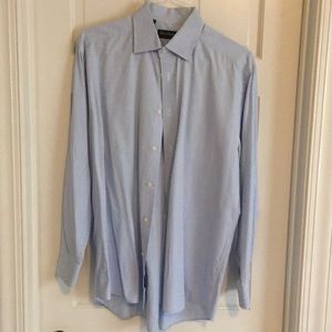 David Donahue blue stripe dress shirt 16.5 x 34/35